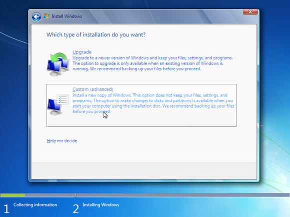 cara instal window7