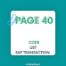 SAP Transaction code  page 40