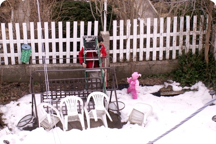 Elaine eats dirty snow