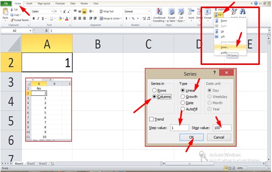 Cara Membuat Penomoran Otomatis Di Excel Pada Kolom Dan Baris