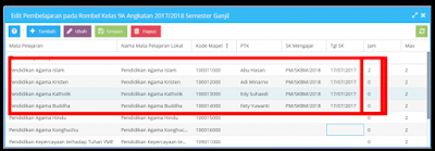 gambar cara pengisian pembelajaran mapel Agama di dapodik 2018