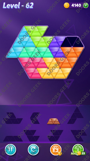 Block! Triangle Puzzle Expert Level 62 Solution, Cheats, Walkthrough for Android, iPhone, iPad and iPod