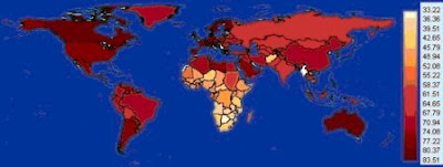 Esperanza de vida por países (2007) 