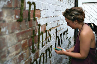 Home wallpaper murals - Moss Graffiti photos by Anna Garforth