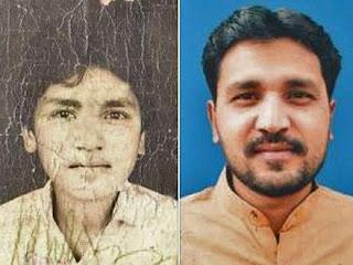 Two faces of Aftab Bahadur Masih, separated by two decades on death row.