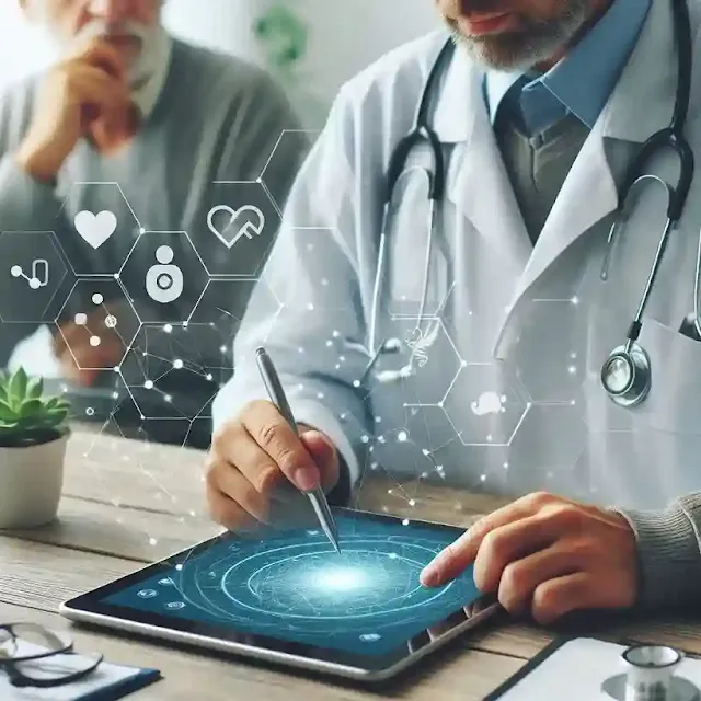 5G Technology Impact: An image illustrating healthcare innovations like telemedicine, remote surgery, and wearable health devices enabled by 5G technology.