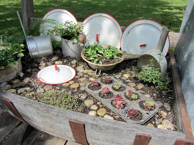 flower pot ideas for front porch Fairy Garden Junk Ideas | 640 x 480