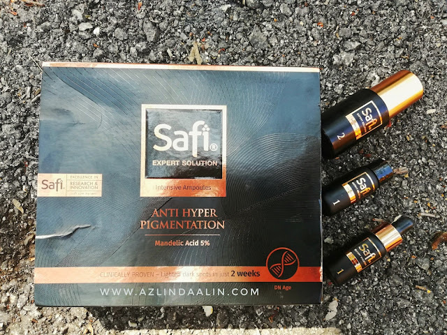 PRODUK TERBARU SAFI : SAFI EXPERT SOLUTION . Korang dah tahu ke tentang produk terbaru dari SAFI? Menggoda sungguh tau, warna packaging SAFI EXPERT SOLUTION yang menarik gabungan warna emas dan hitam. Tampak ekslusif gituu ! Jadi, mummy tak mahu ketinggalan juga untuk mencuba produk dari SAFI. Buat masa sekarang kulit mummy tiada masalah dengan jenama SAFI. Serasi bersama ! Okay jom kita berkenalan dengan PRODUK TERBARU SAFI : SAFI EXPERT SOLUTION     PRODUK TERBARU SAFI : SAFI EXPERT SOLUTION         PRODUK TERBARU SAFI : SAFI EXPERT SOLUTION yang mummy sedang cuba ini adalah terdiri daripada Intensive Ampoules Anti Hyper Pigmentation, Bio Skin Moisturiser Anti Photo Ageing Lines dan Bio Treatment Oil Anti Scar & Stretch Marks   Safi Expert Solution: Intensive Ampoules Anti Hyper Pigmentation    SAFI EXPERT SOLUTION : INTENSIVE AMPOULES ANTI HYPER PIGMENTATION adalah 2 tindakan dalam bentuk cecair ini diformulasikan dengan bahan aktif DN Age Technology yang paling bermutu tinggi. Apa yang mummy sukakan ampoule ini sebab ianya adalah kombinasi untuk menembusi ke dalam kulit dengan pantas menembusi ke dalam lapisan kulit untuk memerangi bahagian gelap yang dalam, membekalkan kelembapan yang stabil dan menggalakkan pembaharuan kulit untuk penampilan kulit keseluruhan yang kelihatan lebih baik.  Intensive Ampoules Anti Hyper Pigmentation  - Tanpa minyak mineral - Tanpa alkohol - Tanpa silikon - Tanpa paraben - Tidak diuji pada haiwan  Hasil yang telah diuji juga menyakinkan pengguna lain diluar sana kerana :   85.7% bintik hitam berkurangan 100% pembaharuan kulit 100% menganjalkan kulit 91.7% kulit muka berseri 100% tona kulit muka dipertingkatkan   CARA PAKAI SAFI EXPERT SOLUTION : INTENSIVE AMPOULES ANTI HYPER PIGMENTATION      CARA PAKAI SAFI EXPERT SOLUTION : INTENSIVE AMPOULES ANTI HYPER PIGMENTATION :-  1. Dua (2) kali sehari pemakaiannya pada waktu pagi dan malam selepas mencuci muka.  2. Titikkan dalam 2-3 titik Intensive Ampoule (1) pada wajah dan ratakan. Lakukan jugakan pada minggu pertama hingga minggu keempat.     3. Selepas minggu keempat, gunakan pula Intensive Ampoule (2) Supreme Anti-Spots Complex untuk minggu seterusnya.   4. Titiskan beberapa titik Supreme Anti-Spots Complex dan sapukan ke muka secara urutan ke atas.    Safi Expert Solution: Bio Skin Moisturiser Anti Photo Ageing Lines   Selepas mencuci muka dan memakai ampoule. Sebelum ke tempat kerja atau melakukan aktiviti luar, mummy akan lengkapkan kulit wajah mummy dengan SAFI EXPERT SOLUTION  Bio Skin Moisturiser Anti Photo Ageing Lines      Bio Skin Moisturiser Anti Photo Ageing Lines bukan pelembab sekadar melembabkan luit sahaja. Malah ianya diperkaya dengan Liquid Crystal Technology yang diformulasi dengan Amino Peptides untuk meningkatkan keanjalan kulit serta memudarkan kedut pada kulit wajah.        Bio Skin Moisturiser Anti Photo Ageing Lines boleh di pakai 2 kali sehari iaitu pada waktu siang atau malam   Safi Expert Solution: Bio Treatment Oil Anti Scar & Stretch Marks      Mummy masih mempunyai masalah stretch marks yang tak pernah selesai lagi ni hehehe.  Parut stretch marks selepas melahirkan 3 orang anak ni, masih belum pudar habis. Ada masa boleh jadi gatal juga akibat peluh dan cuaca panas sekarang ini.   Safi Expert Solution: Bio Treatment Oil Anti Scar & Stretch Marks sekarang ini, inilah merupakan teman istimewa mummy ! Kerana apa ? Kerana ianya bersifat anti parut dan kesan rekahan ‘ stretch marks ‘ iaitu dengan meningkatkan pembaharuan kulit sebanyak 21.93% hanya dalam 6 hari .   Paling best ! Bio Treatment Oil ini HALAL, tidak mengandungi alcohol , paraben dan tidak di uji pada haiwan.   Pada wanita diluar sana, jika korang ada masalah parut di mana-mana bahagian kulit selain wajah juga boleh di oles atau sapu pada parut .   Ibu mengandung juga tidak perlu risau lagi tentang kesan Strecth marks pada perut hanya gunakan Bio Treatment Oil sahaja untuk pembaharuan dan membaiki semula kulit.     Parut dan Tanda Regangan cepat berlaku semasa mengandung dan pertambahan berat badan. Insyaallah minyak rawatan Bio SAFI EXPERT SOLUTION ini boleh membantu !   Kelebihan Bio Treatment Oil  - Memperbaharui struktur kulit & parut lama - Membantu mengurangkan pembentukkan parut baru. - Memperbaharui , melembutkan dan melembapkan kulit  Kelebihan Bio Treatment Oi - 21.93% Mempercepat pembaikan kulit - 25% Keanjalan kulit - 9.8% Ketumpatan gentian kulit   Cara Penggunaan SAFI EXPERT SOLUTION : Bio Treatment Oil.  Sesuai digunakkan pada wajah , lengan , tangan dan ‘ cuticles ‘  1 - Sapukan minyak dua kali sehari di kawasan kesan berparut  2 - Urutkan secara perlahan di sekeliling sehingga selesai di serap .    Review mummy selepas 2 minggu penggunaan PRODUK TERBARU SAFI : SAFI EXPERT SOLUTION . Alhamdulillah, nampak banyak perubahan ketara pada kulit wajah dan juga strect marks di perut tu.  Boleh di katakan ramai yang terkejut dengan kulit mummy sekarang. Rahsianya? PRODUK TERBARU SAFI : SAFI EXPERT SOLUTION lah !  Jom dapatkan di pasaraya di seluruh Malaysia !  Selanjutnya tentang SAFI, boleh layari ke : -  Website : http://safi.com.my/ Facebook : https://www.facebook.com/SAFI.MY Youtube: https://www.youtube.com/user/SAFImalaysia