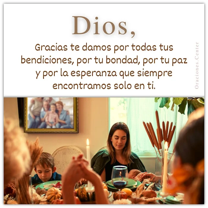 Oración para dar Gracias en THANKSGIVING - El Día de Acción de Gracias