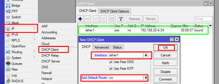 DHCP Client Router B