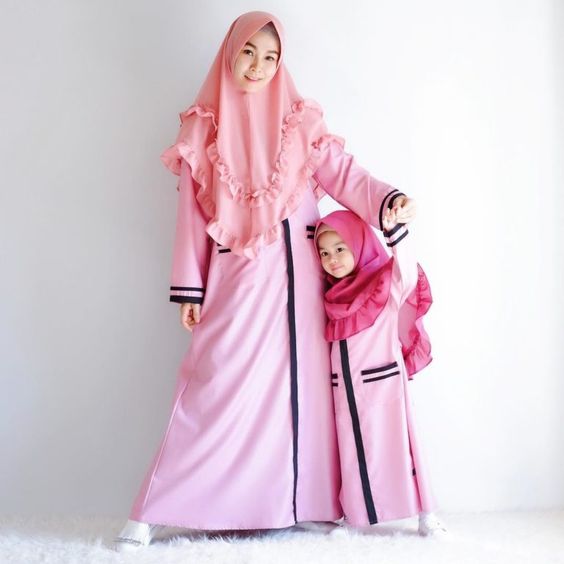 Model Baju Gamis Couple Ibu dan Anak Untuk Lebaran 2019