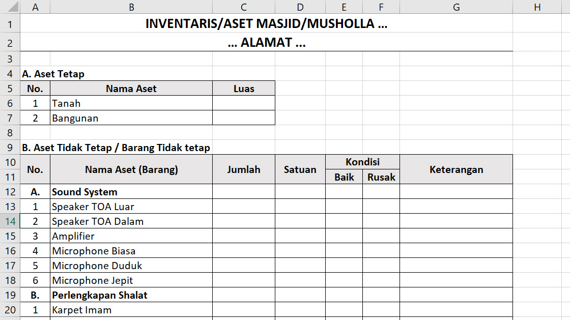 Contoh Barang Inventaris IlmuSosial.id