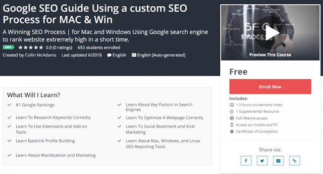 [100% Free] Google SEO Guide Using a custom SEO Process for MAC & Win