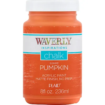 Photo of a jar of pumpkin Waverly Chalk Paint.