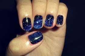 midnight blue nail art