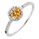 A022のリング形状、オレンジダイヤはハートインダイヤモンド製