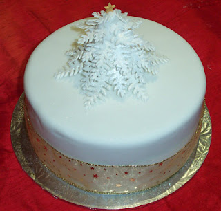 Christmas/ Xmas Cake with Snow trees piled up in the middle,  images, pictures, greetings, wishes, wallpapers, happy Christmas animation 