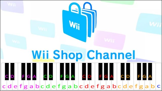 Wii Shop Channel Music / Theme (Hard Version) Piano / Keyboard Easy Letter Notes for Beginners