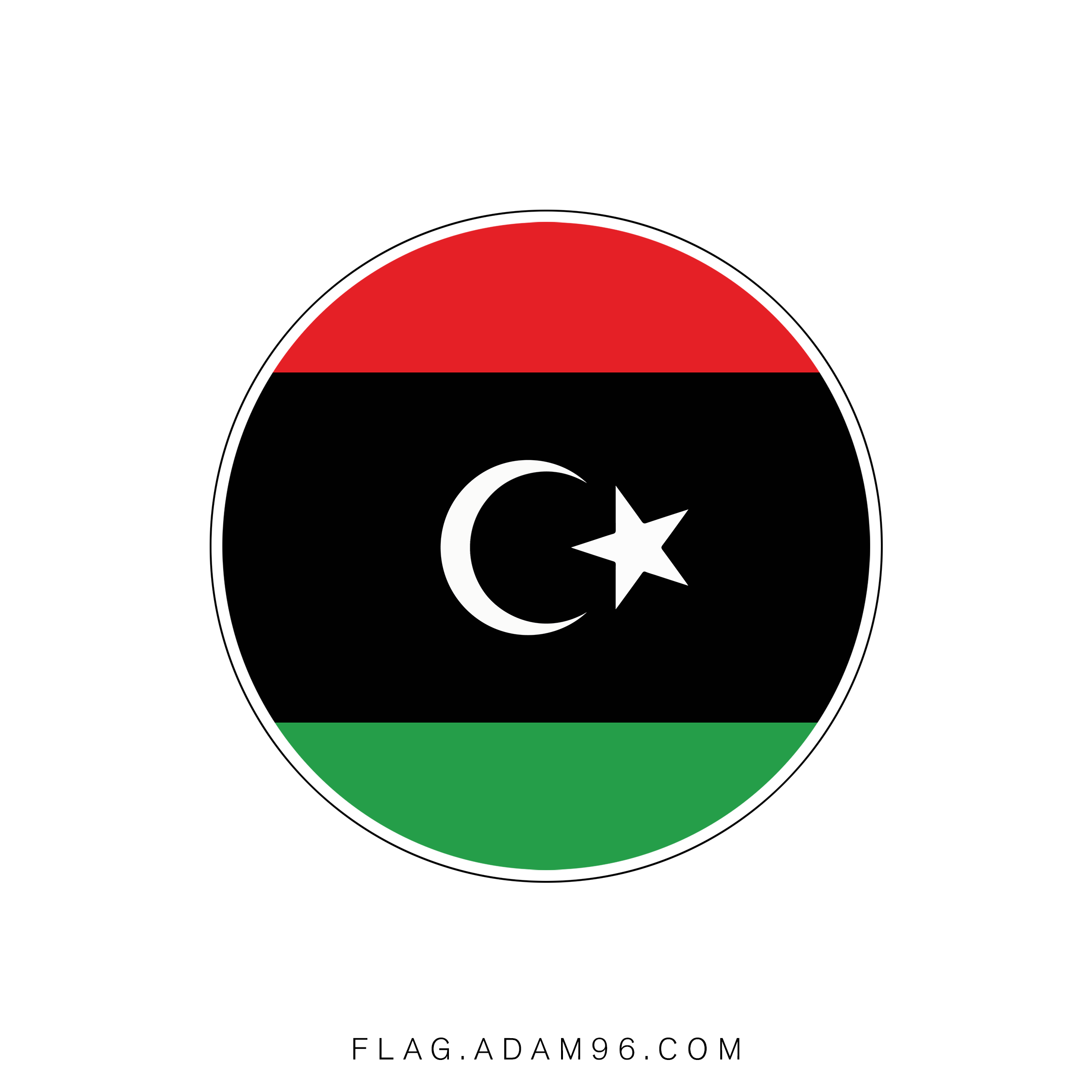 تحميل علم ليبيا بشكل دائري ايقونة علم ليبيا Libya Flag Icon