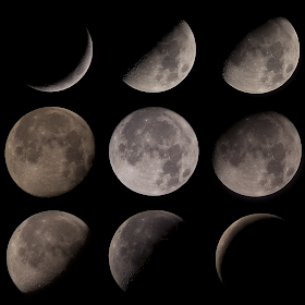 composite of moon phases taken with Rebel XT