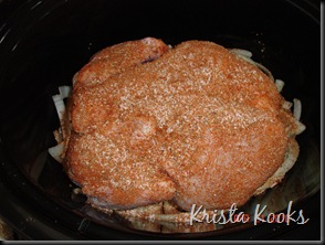 Krista Kooks Spice Rubbed Chicken in Crockpot