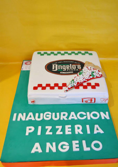 tarta Caja de Piza inauguracion Pizzeria Angelo CAstello de Rugat sugardreams gandia