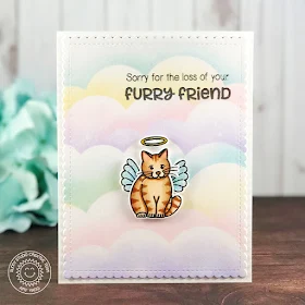 Sunny Studio Stamps: Pet Sympathy Rainbow Cloud Background Sympathy Card by Amy Yang