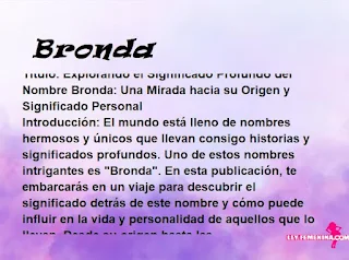 significado del nombre Bronda