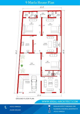 9 Marla House Plan