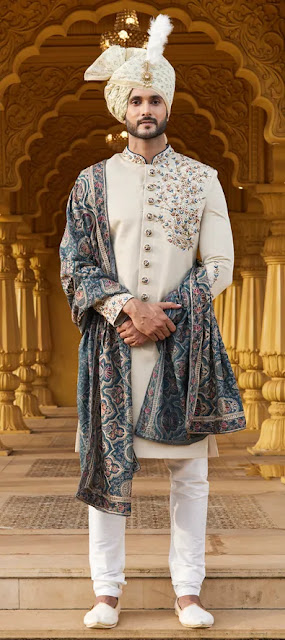 mens-art-silk-reception-sherwani-off-white-with-cut-dana-work