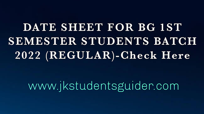  Islamia College Srinagar Date Sheet For Bg 1st Semester Students Batch 2022 (regular)-Check Here 