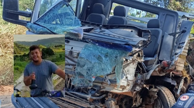 Motorista de caminhão da prefeitura morre em forte colisão