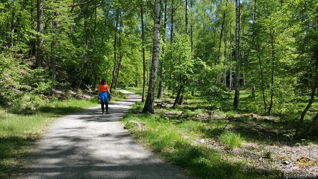 Hiking at Nacka Nature Reserve. 