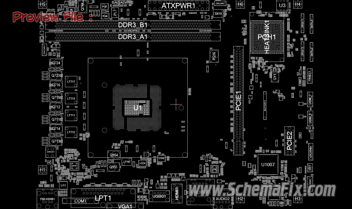 ASRock H61M PS4 Rev 1.01 70 MXGQU0 A02 Schematic Boardview