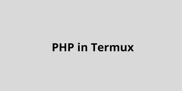 How to install php in termux