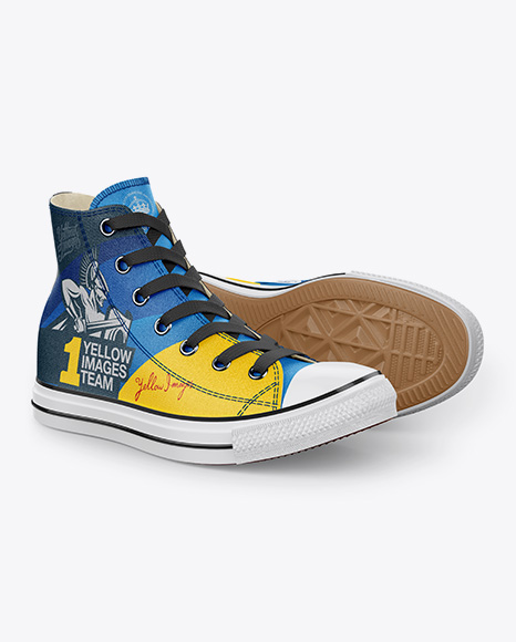 Download 2 High-Top Canvas Sneakers Mockup - Free landscape book ...