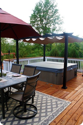 hot tub in deck