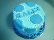 A lovely baby blue polkadot cake for the birthday girl Sally.