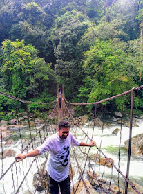 Action packed hike across swaying steel rope bridges to Nongriat village, Meghalaya