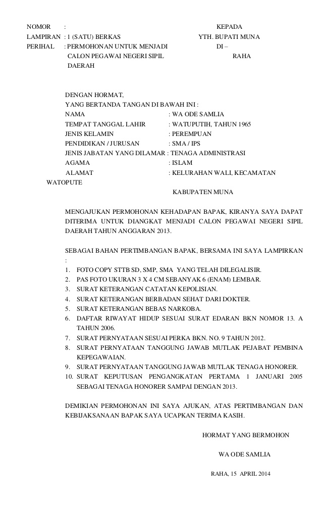 Surat Lamaran Kerja