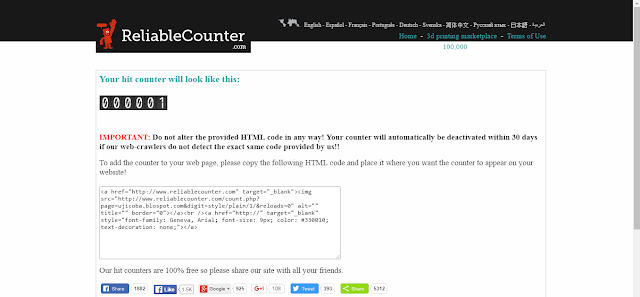 Cara Memasang Hit Counter (Penghitung Pengunjung Blog)