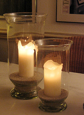 Candles in Hurricane Lamps