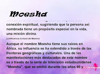 ▷ Significado del nombre Moesha