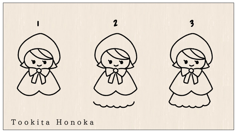 簡単かわいい 赤ずきんちゃんのイラストの描き方 手書き ボールペン 手帳用 遠北ほのかのイラストサイト 簡単かわいい 赤ずきんちゃんのイラストの描き方 手書き ボールペン 手帳用 遠北ほのかのイラストサイト