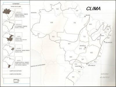 Resultado de imagem para mapa climas brasil pintar