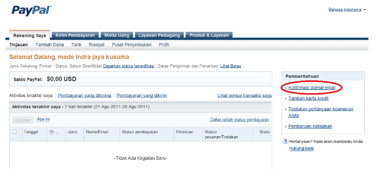 membuat akun paypal