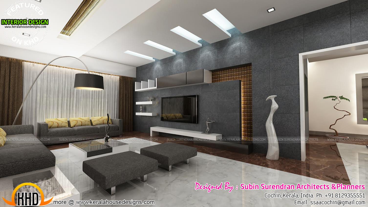  Living  rooms  modern kitchen interiors in Kerala  Kerala  