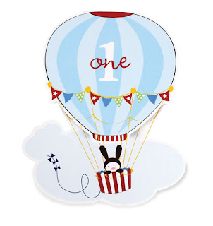  1st Birthday Boy Hot Air Balloon Invitation