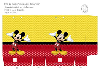 Caja de cumpleaños de mickey mouse para imprimir