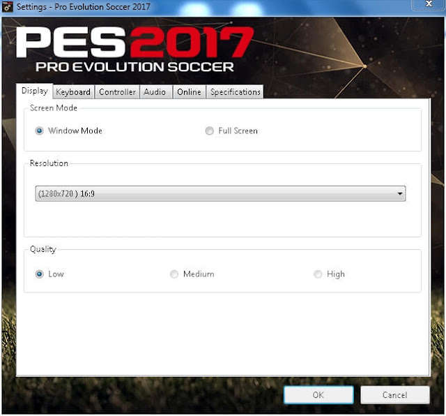 Menurunkan Resolusi Grafis PES 2017